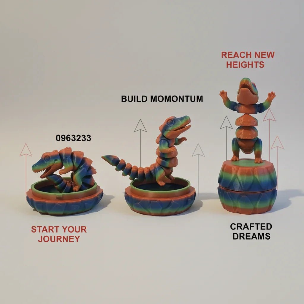 3D Printed Mini Dragon & Egg – Rainbow Fantasy Set - 3D Printed Gifts & Custom Wood Plaques | Papajess