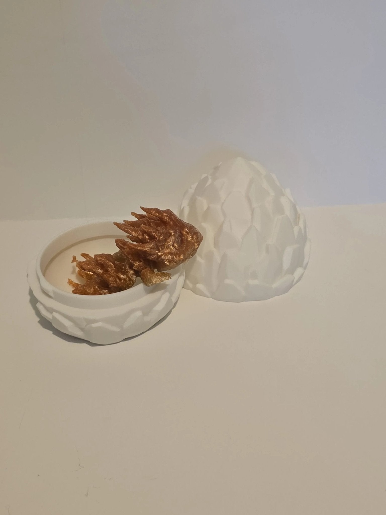 3D Printed Stone Baby Dragon in Egg – Fantasy Collectible - 3D Printed Gifts & Custom Wood Plaques | Papajess