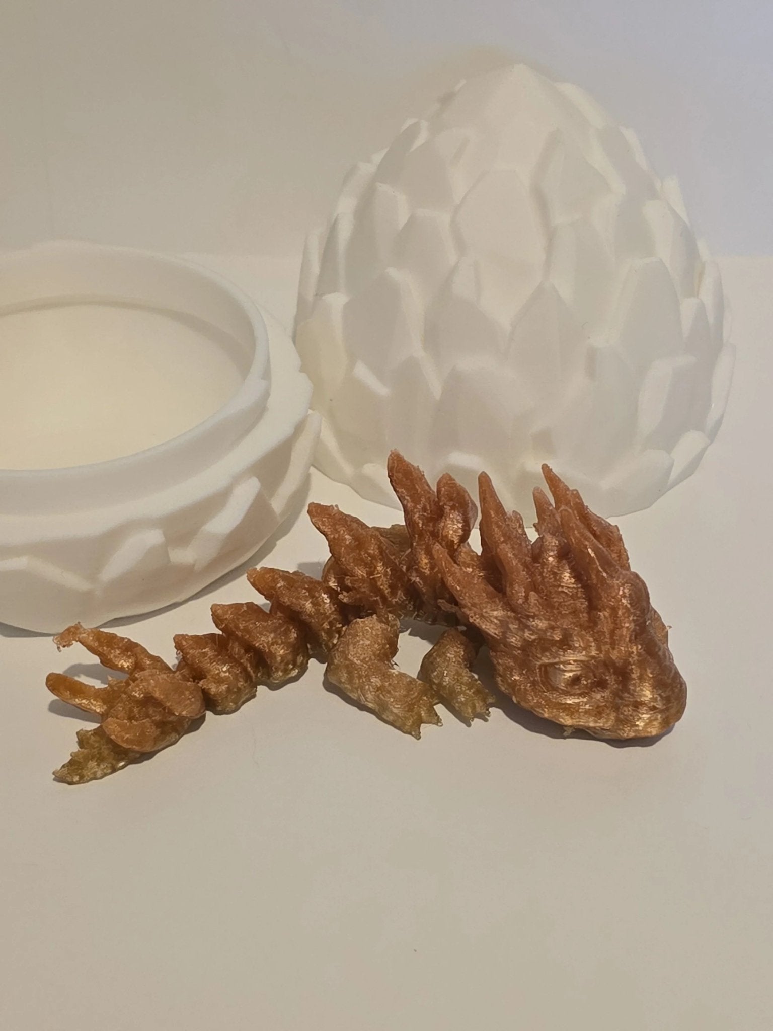 3D Printed Stone Baby Dragon in Egg – Fantasy Collectible - 3D Printed Gifts & Custom Wood Plaques | Papajess