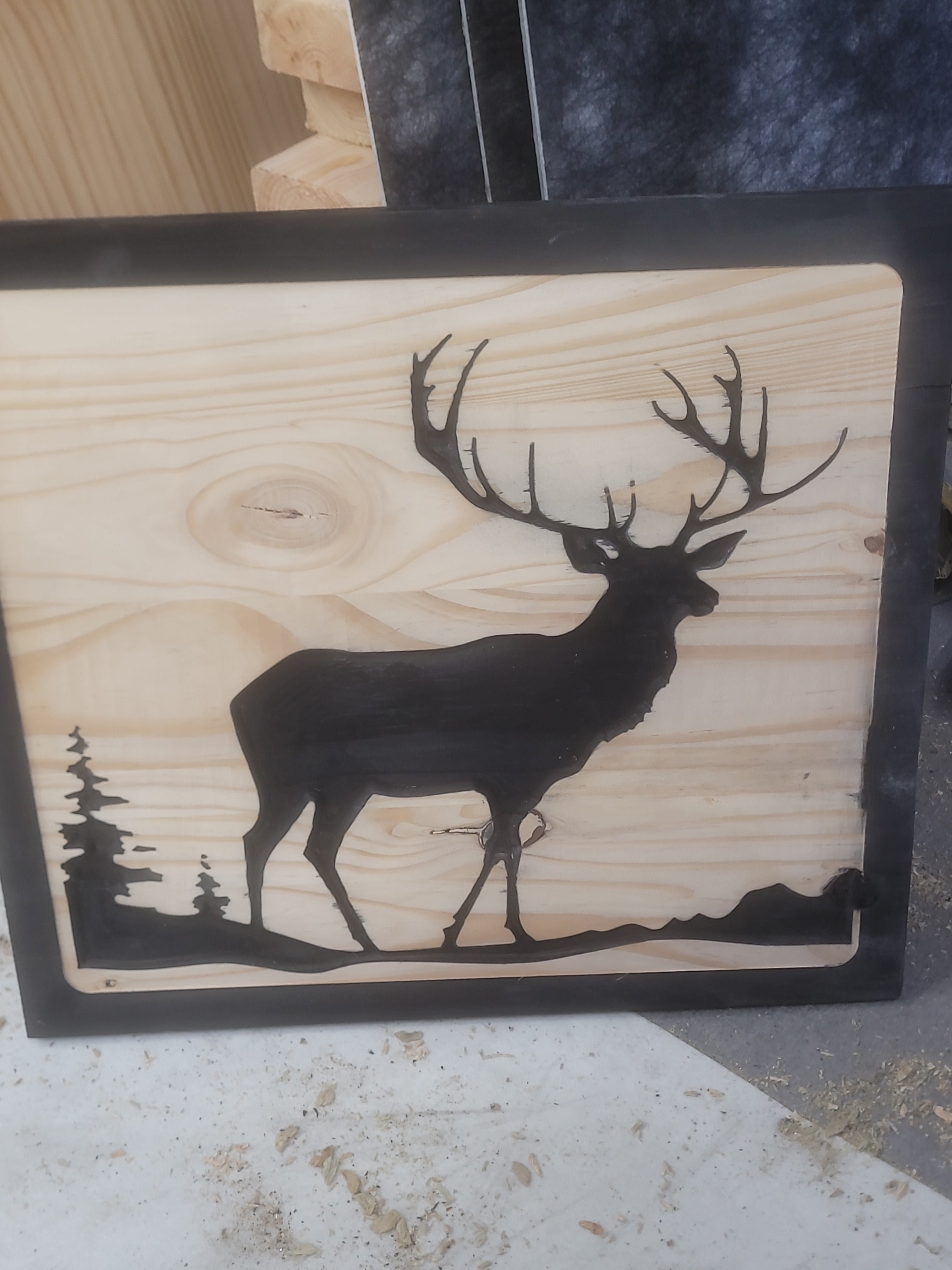 Wooden Deer Plaque