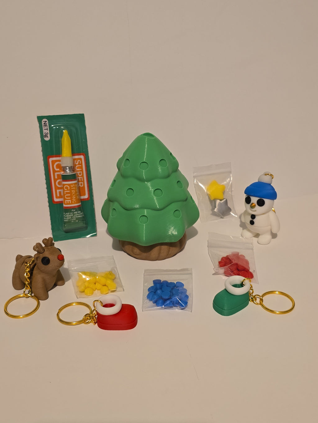 3D Printed Christmas Tree Container Kit | Holiday Decoration Storage Set