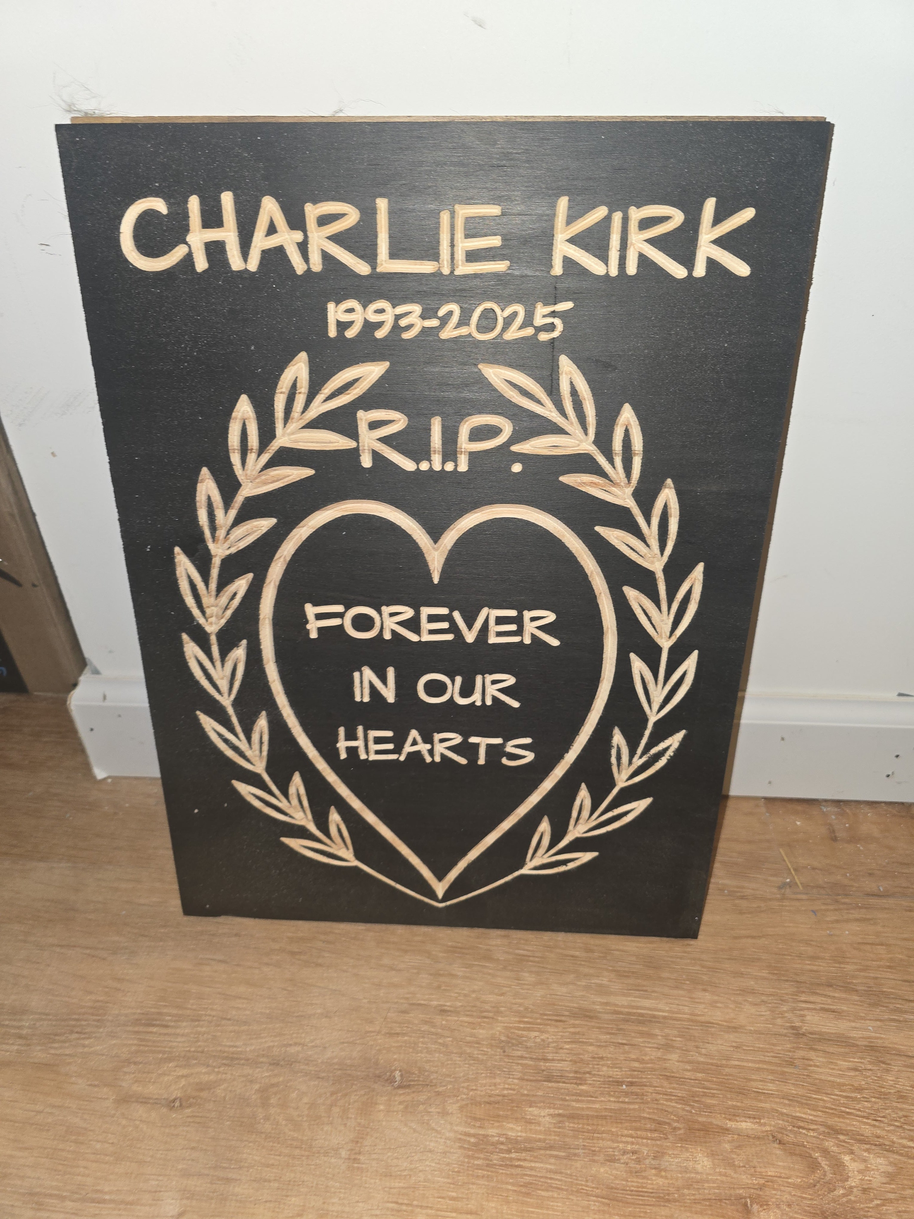 Charlie Kirk Wood Plaques