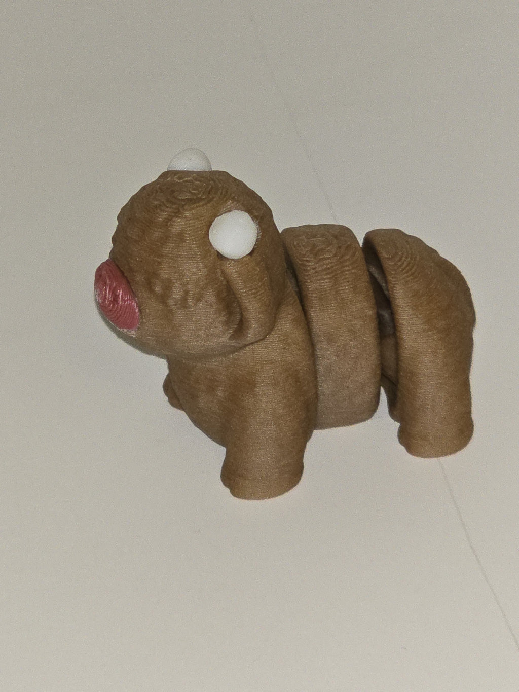3D printed baby highland cow in brown and white colors