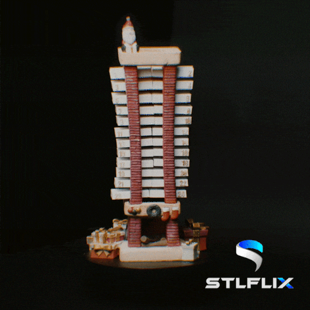 25-Day Christmas Countdown Display | Handcrafted 3D Printed Holiday Decoration