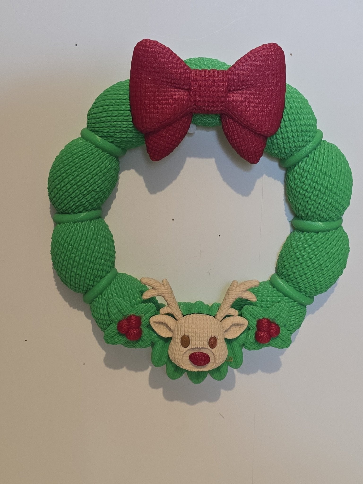 "Deerly Welcome Christmas Door Wreath 8.5 Inch Reindeer" - 3D Printed Gifts & Custom Wood Plaques | Papajess