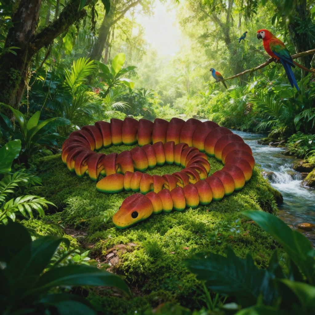 Realistic 3D Printed Ball Python Snake | Articulated Reptile Novelty Gift