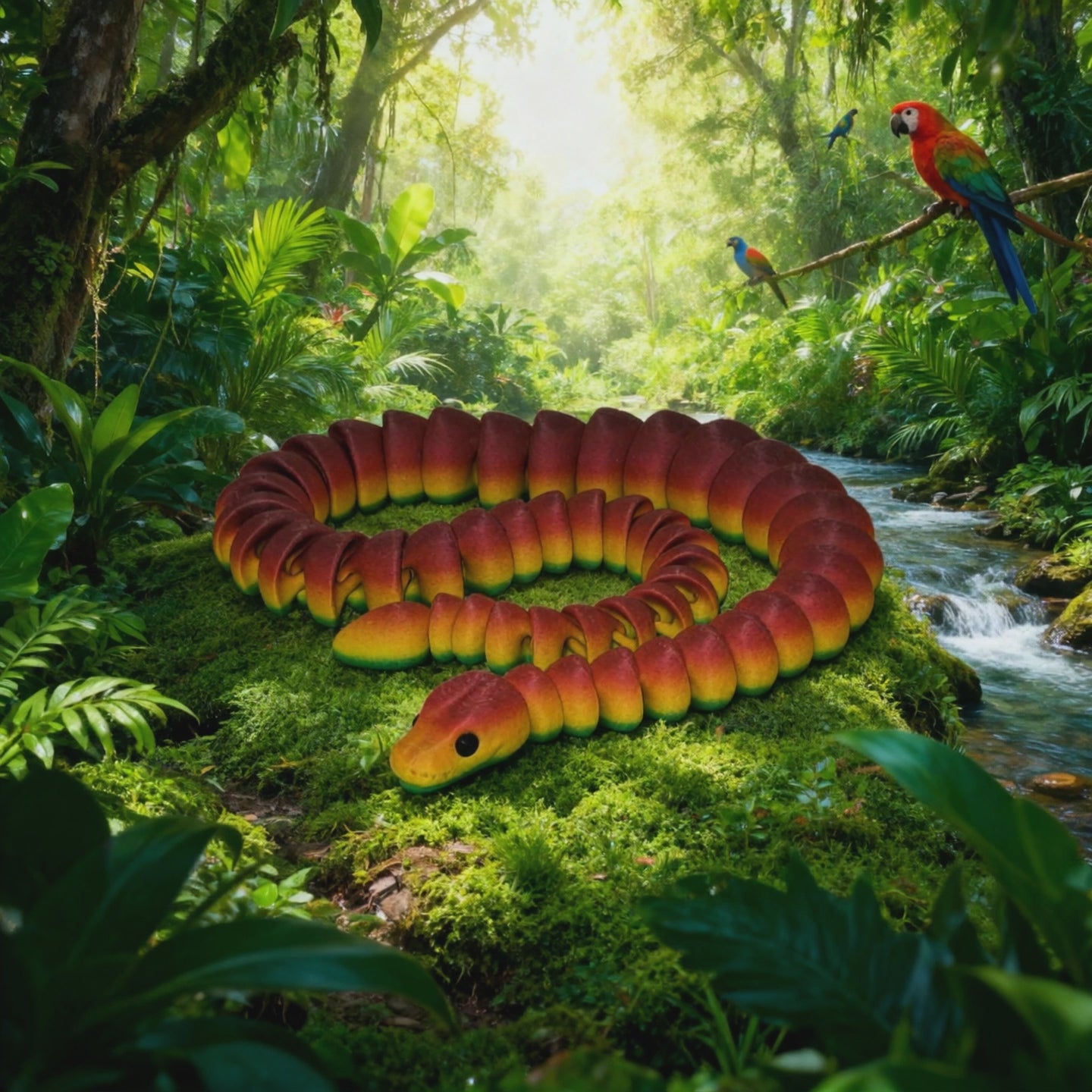 Realistic 3D Printed Ball Python Snake | Articulated Reptile Novelty Gift